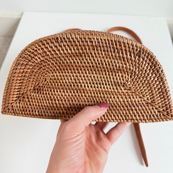 Woven Wicker Leather‎ Strap Mini Backpack main image 5